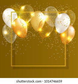 Gold balloon vector background