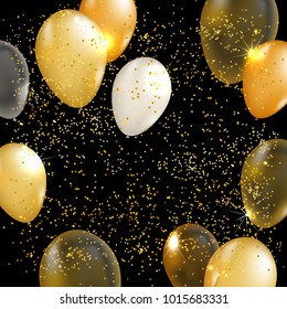 Gold balloon vector background