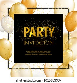 Gold balloon vector background