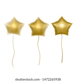 Gold balloons with blur effect on white background, decorative element for greeting cards and wedding invitations, Vector EPS 10 format