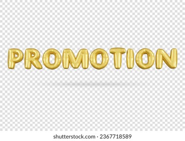 Gold balloons business header. Promotion advertising symbol letter 3d vector. 
