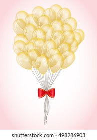 gold balloons on red background