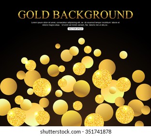 Gold Balls on black background