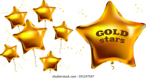 Gold balls star - vector illustration