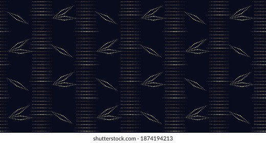 Gold bamboo pattern abstract dot line shape geometric motif seamless background original design. Tropical jungle forest tree leaves vintage decoration vector graphic illustration high resolution image