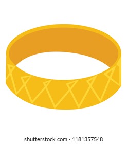 
Gold bangle used as a female jewelry 
