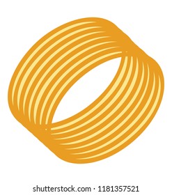 
Gold bangles used as a female jewelry 
