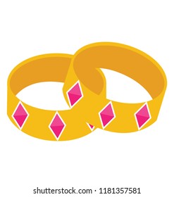 
Gold bangles used as a female jewelry 
