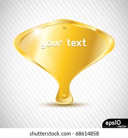 Gold banner (abstract speech bubble)