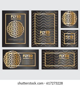 Gold banner background flyer style Design Template,Vector Illustration