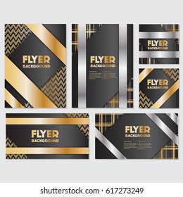 Gold banner background flyer style Design Template,Vector Illustration