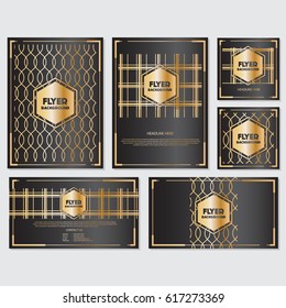 Gold banner background flyer style Design Template,Vector Illustration