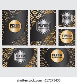 Gold banner background flyer style Design Template,Vector Illustration