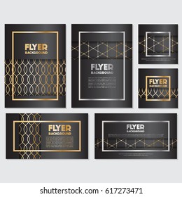 Gold banner background flyer style Design Template,Vector Illustration