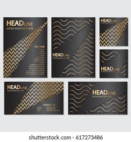 Gold banner background flyer style Design Template,Vector Illustration