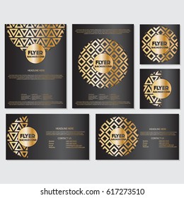 Gold banner background flyer style Design Template,Vector Illustration