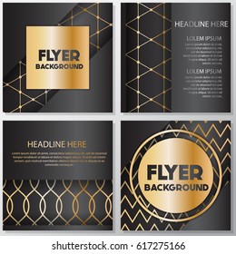 Gold banner background flyer style Design Template,Vector Illustration