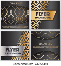 Gold banner background flyer style Design Template,Vector Illustration