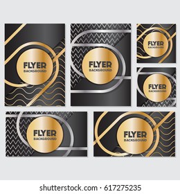 Gold banner background flyer style Design Template,Vector Illustration