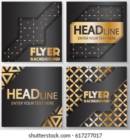 Gold banner background flyer style Design Template,Vector Illustration