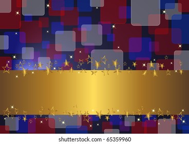 gold banner with a background of transparent squares. vector 10eps.