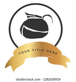Gold Banner and Coffee. Vector Illustration for Graphic Design, Outline, Background, Logo, T-shirt and More.