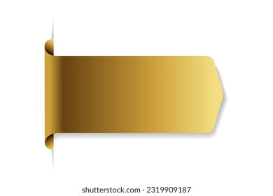 Diseño de banderín dorado en ilustración de vector blanco