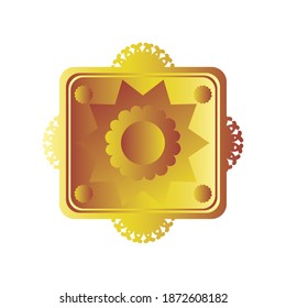 gold banner floral decoration and ornament vector illustration