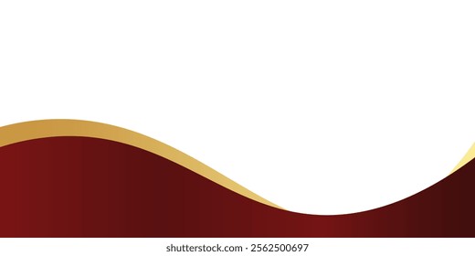 Gold Banner Header Wave Red and Gold