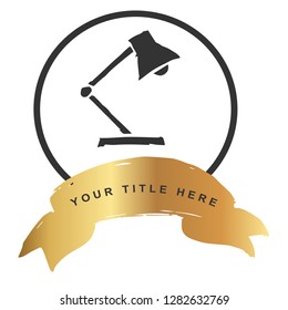 Gold Banner and Lamp. Vector Illustration for Graphic Design, Outline, Background, Logo, T-shirt and More.