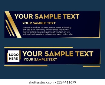 Gold Banner lower third luxury news headline Pack Vector