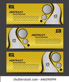 Gold Banner template vector, Horizontal header, advertisement, business flyer layout