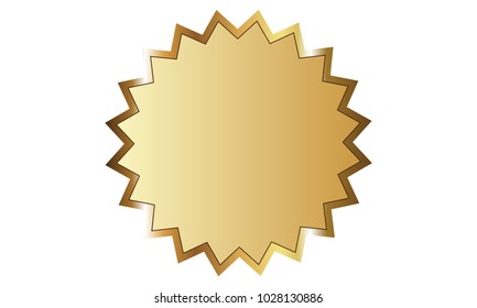 Gold banner vector background set with isolated fancy badge vintage sticker and decorative border icon. Festive colorful tag design award of gift illustration collection