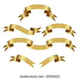Gold banners isolated on a white background. vector illustration