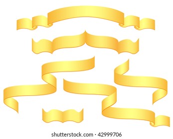 gold banners isolated on white background vector illustration