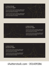 Gold banners set.Flyer design.Vector illustration.