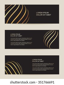 Gold banners set.Flyer design.Vector illustration.