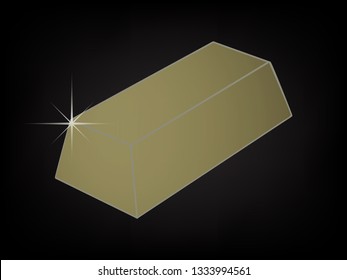 Gold bar 3D vector against black background