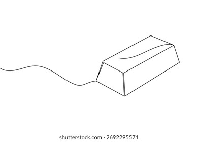 Ilustración vectorial de concepto de finanzas de dibujo de línea continua de barra de oro