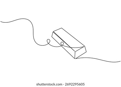 Gold bar continuous line drawing finance concept vector illustration