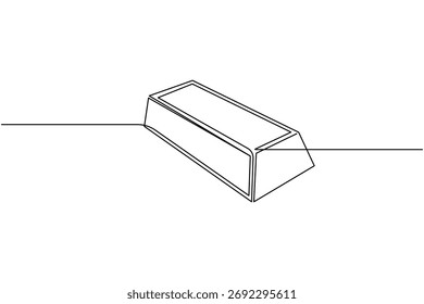 Gold bar continuous line drawing finance concept vector illustration
