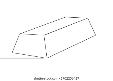 Dibujo de una línea continuo de barra de oro en estilo minimalista Ilustración vectorial de contorno aislado