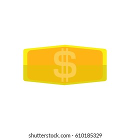 gold bar with a dollar sign white background