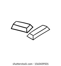 gold bar doodle icon vector hand drawing 