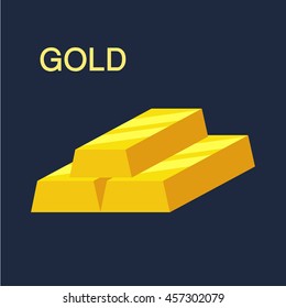 Gold bar, Financial concept, Vector illustration.