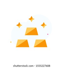Gold bar flat icon. Ready to use for website mobile app presentation and any other projects. Suitable for any user interface and user experience