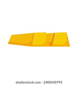 Gold bar flat illustration on isolated background