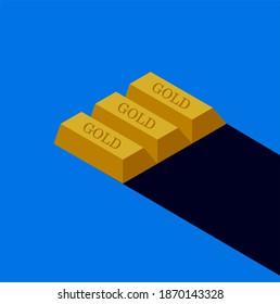 gold bar flat vector illustration