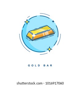 gold bar in the form of a colored icon from the lines
