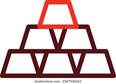 Gold Bar Glyph Two Color Icon For Personal And Commercial Use.
